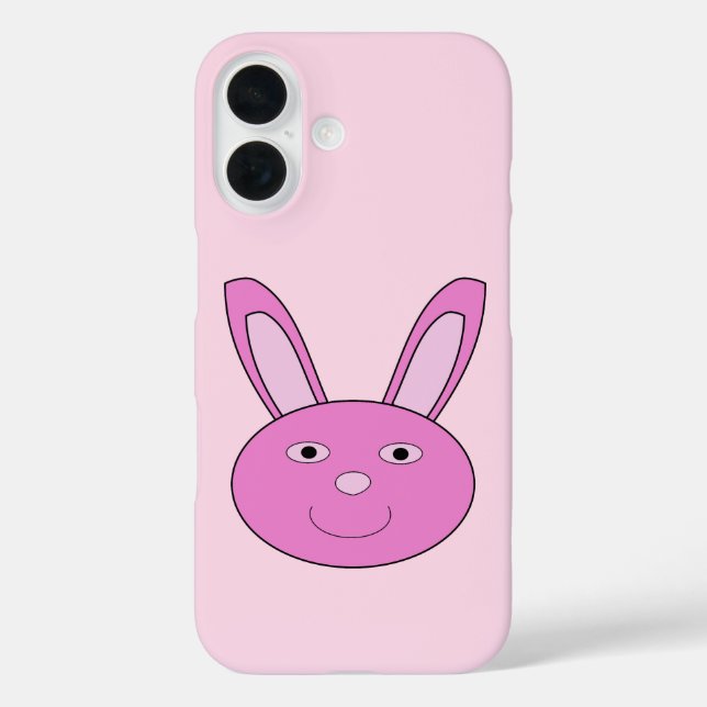 Cute Pink Girly Bunny Face Spring Easter Case-Mate iPhone Case (Back)