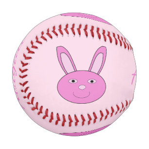 Cute Pink Girly Bunny Face Spring Easter Custom Baseball