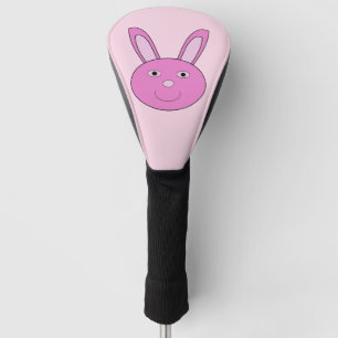 Cute Pink Girly Bunny Face Spring Easter Golf Head Cover