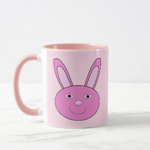 Cute Pink Girly Bunny Face Spring Easter Mug