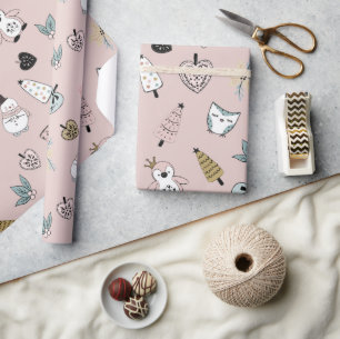 Cute Pink Girly Christmas Gift  Wrapping Paper