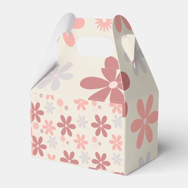 cute pink girly flower  favour box (Front Side)