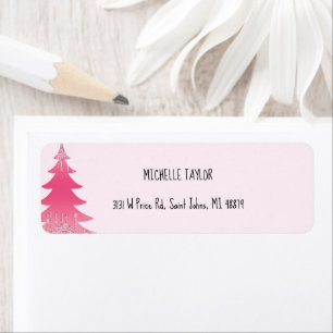 Cute Pink Glitter Christmas Tree