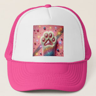 Cute pink glitter paw trucker hat! hat