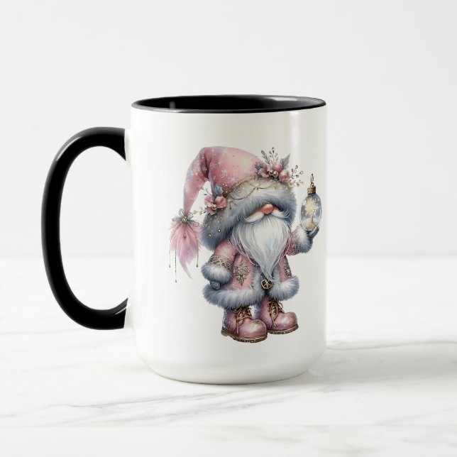 Cute Pink Gnomes  Mug (Left)