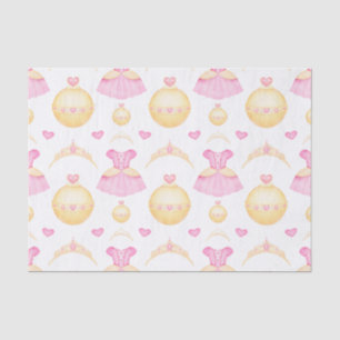 Cute Pink & Gold Watercolor Princess Tissue Paper