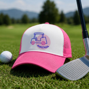 Cute pink golf cart unique gifts for women trucker hat