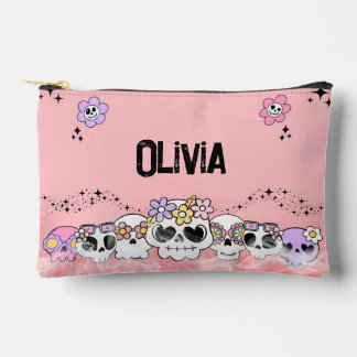 Cute Pink Goth Skull Halloween Accessory Bag