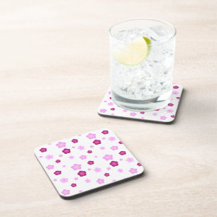 Cute pink gradient daisy flower pattern coaster
