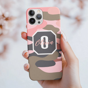 Cute Pink Green Camo, Minimalist Personalized Case-Mate iPhone 14 Plus Case
