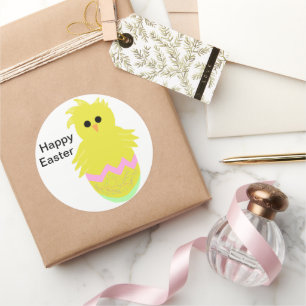 Cute Pink Green Chick Egg Easter Stickers
