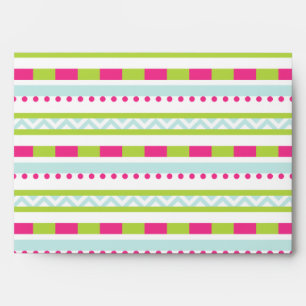 Cute Pink Green Mint Stripes Pattern Envelopes