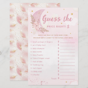 Cute Pink Guess the Price Baby Shower Game