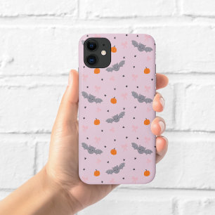 Cute Pink Halloween Bat Pattern Phone Case