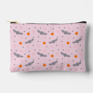 Cute Pink Halloween Bat Pattern Zipper Pouch