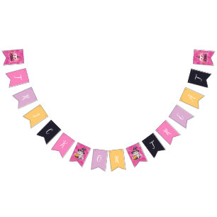 Cute Pink Halloween Birthday Party Kitten Pumpkin Bunting