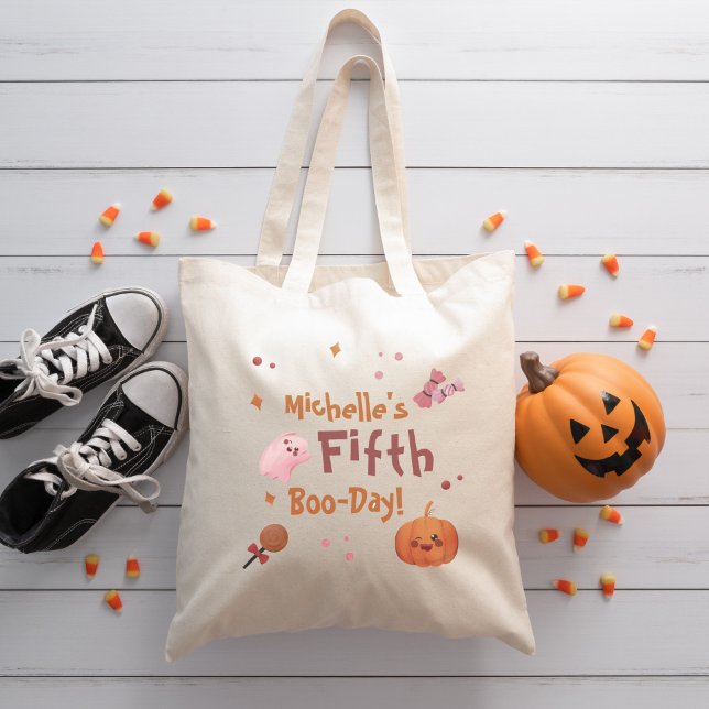 Cute Pink Halloween Birthday Party Tote Bag (Cute Pink Halloween Birthday Party Tote Bag)