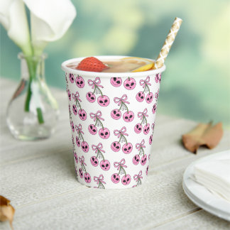 cute pink Halloween cherry illustration  Paper Cups