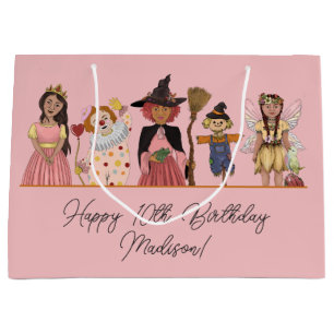 Cute Pink Halloween Costume Party Birthday  Large Gift Bag