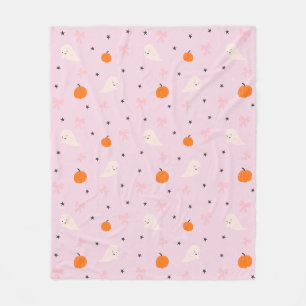 Cute Pink Halloween Ghost Pattern Blanket
