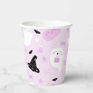 Cute Pink Halloween Paper Cups