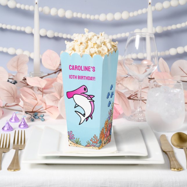 Cute Pink Hammerhead Shark Ocean Birthday  Favour Box (Wedding)