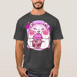 Cute pink Hamster Bubble Tea Kawaii Otaku Boba Tea T-Shirt