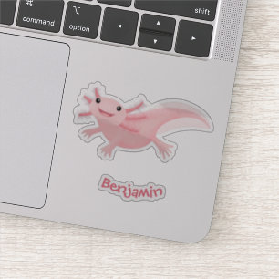 Cute pink happy axolotl