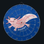 Cute pink happy axolotl dartboard<br><div class="desc">This cute pink axolotl is drawn in fun illustration style. Lots of aquatic fun!</div>