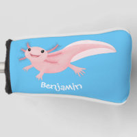 Cute pink happy axolotl