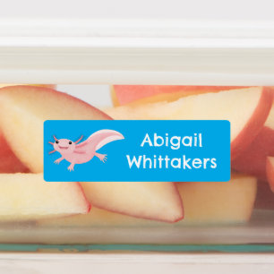 Cute pink happy axolotl personalised