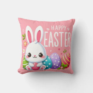 Cute, pink Happy Easter bunny Mug Cushion