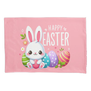 Cute, pink Happy Easter bunny Mug Pillowcase