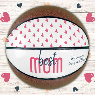 Cute Pink Heart Best Mum Mother`s Day  Basketball