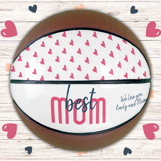 Cute Pink Heart Best Mum Mother`s Day  Basketball (Creator Uploaded)