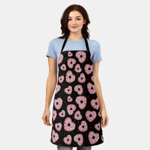Cute Pink Heart Cookie Pattern Apron