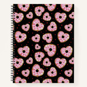 Cute Pink Heart Cookie Pattern Notebook