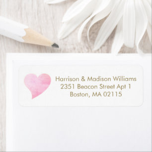 Cute pink heart custom Return Address