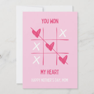 Cute Pink Heart Game Mother's Day Greeting Card