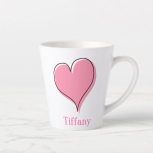 Cute Pink Heart Latte Mug