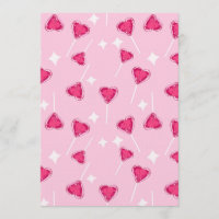 Cute Pink Heart Lollipop Seamless Pattern