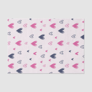 Cute Pink Heart Love Pattern Valentine's Day Tissue Paper