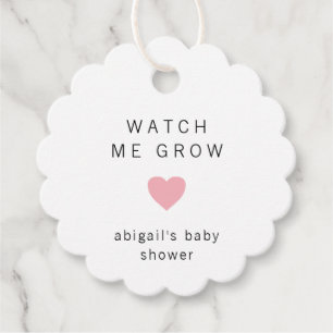 Cute Pink Heart Modern Baby Shower Favour Tags