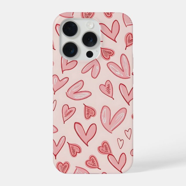 Cute Pink Heart Pattern Phone Case (Back)