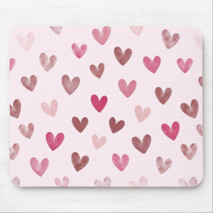 Cute Pink Heart Pattern – Romantic &Stylish Design Mouse Mat