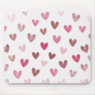 Cute Pink Heart Pattern – Romantic &Stylish Design Mouse Mat