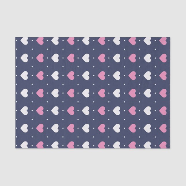Cute Pink Heart Pattern Sweet Love Valentine's Day Tissue Paper (Front)