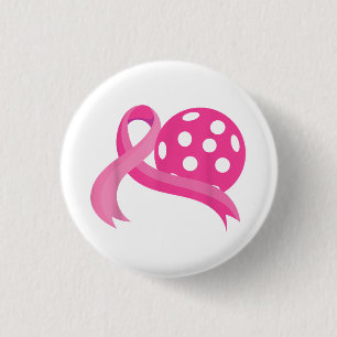 Cute Pink Heart Ribbon Pickleball Breast Cancer Aw 3 Cm Round Badge
