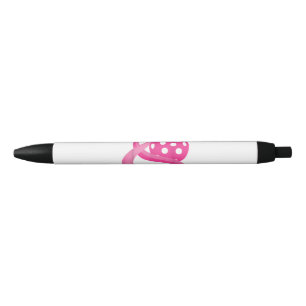 Cute Pink Heart Ribbon Pickleball Breast Cancer Aw Black Ink Pen