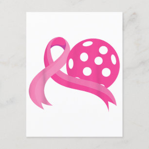 Cute Pink Heart Ribbon Pickleball Breast Cancer Aw Enclosure Card